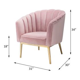 ACME Colla Accent Chair in Blush Pink Velvet & Gold 59814
